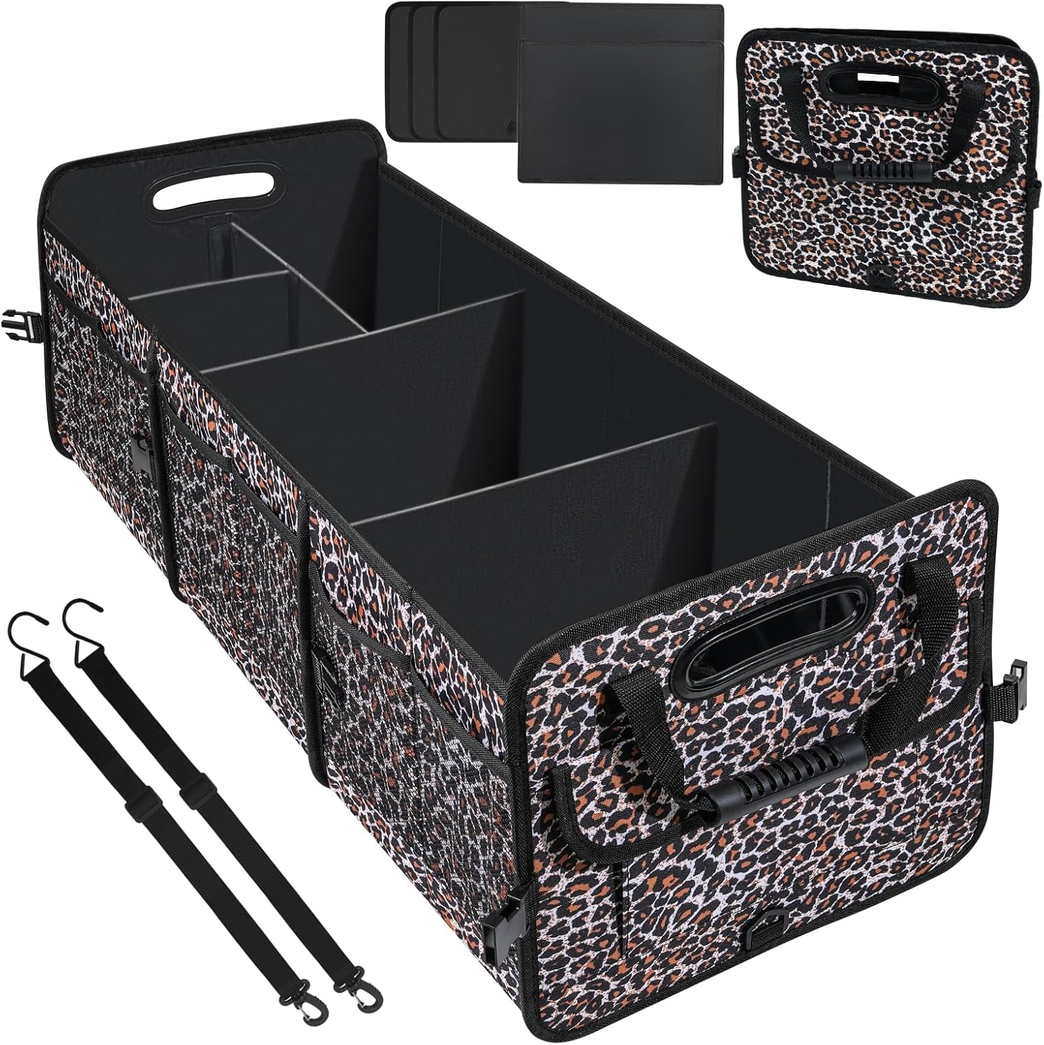Trunk Organizer for Car, Sturdy Storage Organization with Non-Slip Bottom Strips, 95L Large Capacity Cargo Organizer for Suv, Truck, Sedan, Waterproof Portable Car Organizers for Women Men Quick Pick Grocers